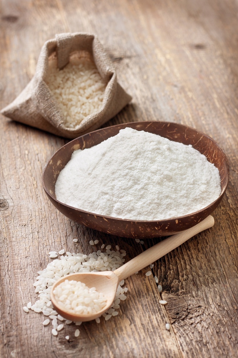 Rice Syrup Powder and Maltodextrin in Wooden Bowl